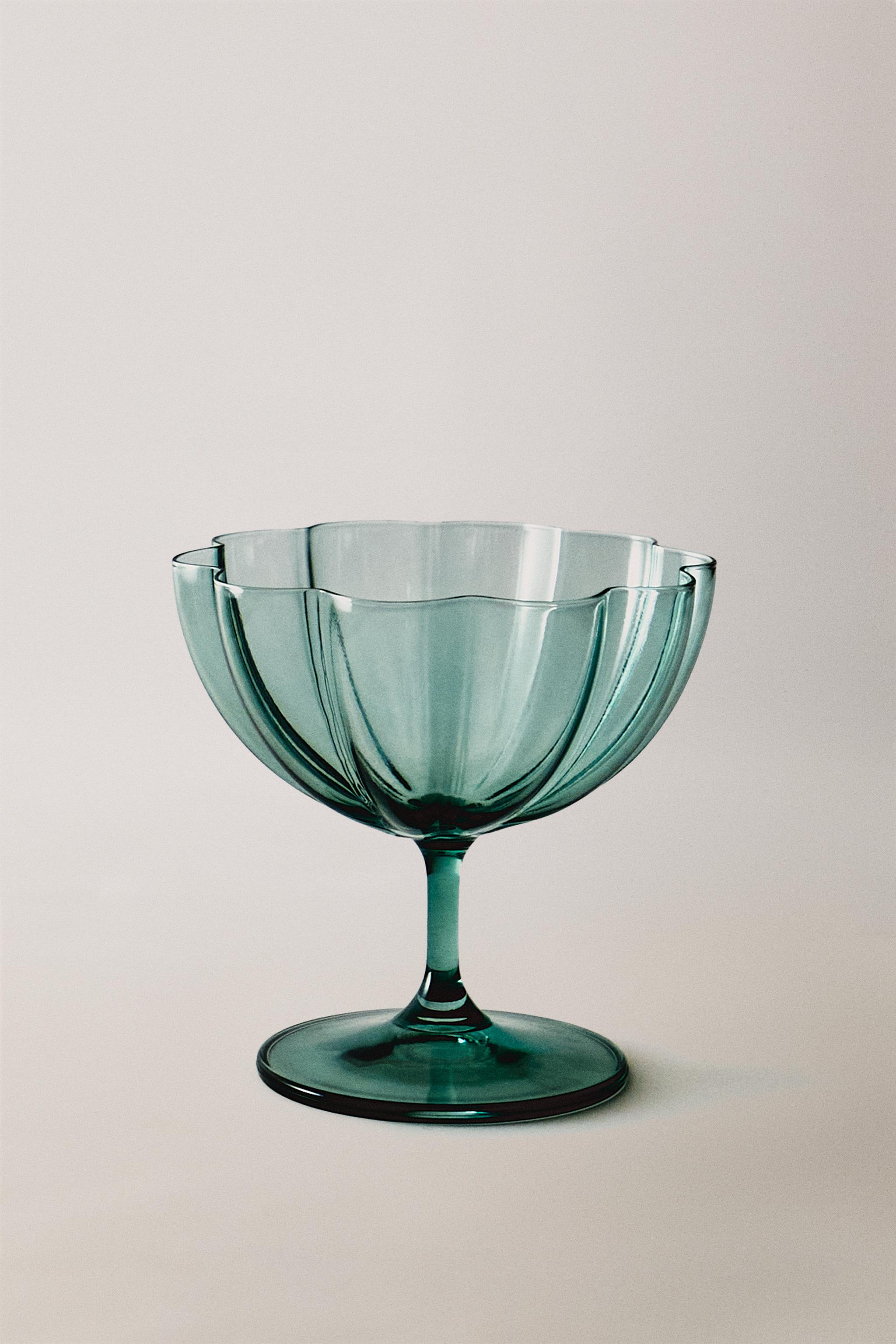 COUPE À GLACE EN VERRE ONDULÉ